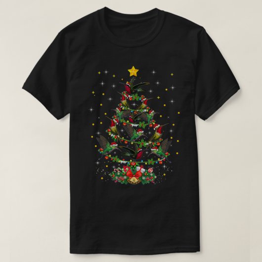 Santa Hat Hummingbird Xmas Gift Hummingbird Christ T-shirt (Design voorkant)