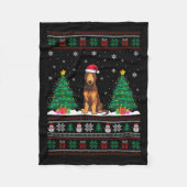 Santa Hat Ierse Wolfshond Hond Xmas Tree Lights Ug Fleece Deken (Voorkant)