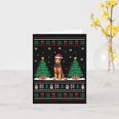 Santa Hat Ierse Wolfshond Hond Xmas Tree Lights Ug Kaart (Gele Bloem)