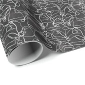 Santa Hat Jumble White op schoolbord Kerstmis Cadeaupapier (Rol Hoek)