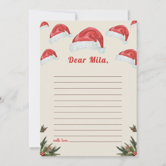 Santa Hat Kerst Tijd Capsule Nota Bericht Kaart (Voorkant)