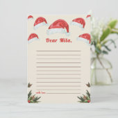 Santa Hat Kerst Tijd Capsule Nota Bericht Kaart (Staand voorkant)