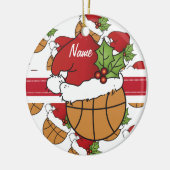 Santa Hat-kerstbal personaliseren Keramisch Ornament (Links)