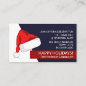 Santa Hat, Kerstfeest Ticket Informatiekaartje (Achterkant)