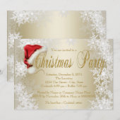 Santa Hat Kerstfeest Uitnodigingen (Voorkant / Achterkant)