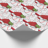 Santa Hat-kersthonkbal | DIY-naam Cadeaupapier (Hoek)