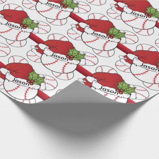 Santa Hat-kersthonkbal | DIY-naam Cadeaupapier (Hoek)