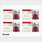 Santa Hat, Kerstmis, Fun Foto Rechthoekige Sticker (Vel)