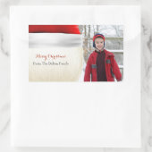 Santa Hat, Kerstmis, Fun Foto Rechthoekige Sticker (Tas)