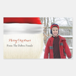 Santa Hat, Kerstmis, Fun Foto Rechthoekige Sticker