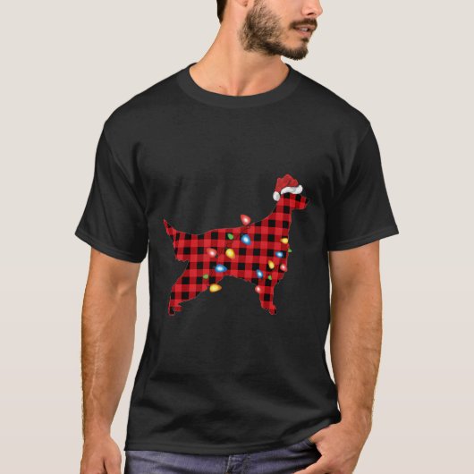 Santa Hat Kerstmis Ierse Setter Pyjama T-shirt (Voorkant)