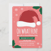 Santa Hat Kerstmis Vakantie Party Uitnodiging (Voorkant)