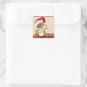 Santa Hat Kitten Gift Label (Tas)
