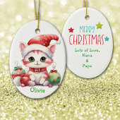 Santa Hat Kitten Kinder Keramische Ornament