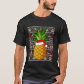 Santa Hat Lelijke Kersttrui Ananas Fruit L T-shirt (Voorkant)
