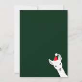 Santa Hat Llama Groen Wit Gekanteld Foto Feestdagenkaart (Achterkant)