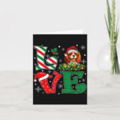Santa Hat Love Cavalier King Charles Spaniel Dog X Kaart (Voorkant)