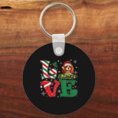 Santa Hat Love Cavalier King Charles Spaniel Dog X Sleutelhanger (Voorkant)