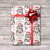 Santa Hat Malamute Puppy Dog Kerstmis Cadeaupapier