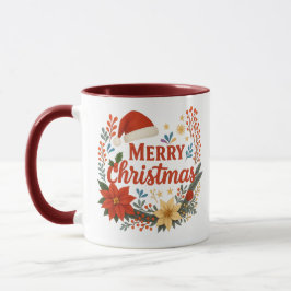 Santa Hat Merry Christmas Coffee Mug Mok