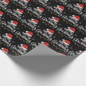 Santa Hat Merry Christmas Lights Xmas Family Gift Cadeaupapier (Hoek)
