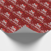 Santa Hat Merry Christmas Lights Xmas Family Red Cadeaupapier (Hoek)