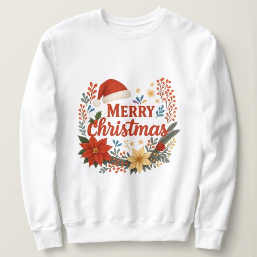 Santa Hat Merry Christmas Sweatshirt (Design voorkant)