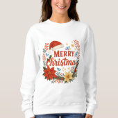 Santa Hat Merry Christmas Sweatshirt (Voorkant)