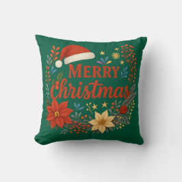 Santa Hat Merry Christmas Throw Pillow Kussen