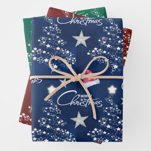 Santa Hat Merry Christmas Tree Pattern Inpakpapier Vel (In situ)