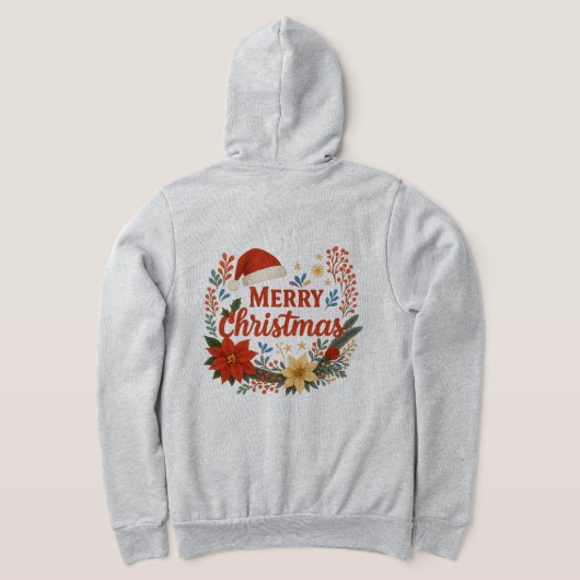 Santa Hat Merry Christmas Zip Hoodie (Laag Achter)