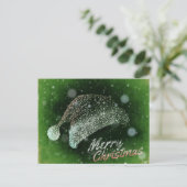Santa Hat Merry Kerstmis Briefkaart (Staand voorkant)
