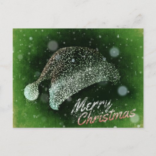 Santa Hat Merry Kerstmis Briefkaart (Voorkant)