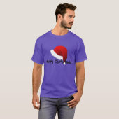 Santa Hat Merry-Shirt voor Kerstmis Paars T-shirt (Voorkant volledig)