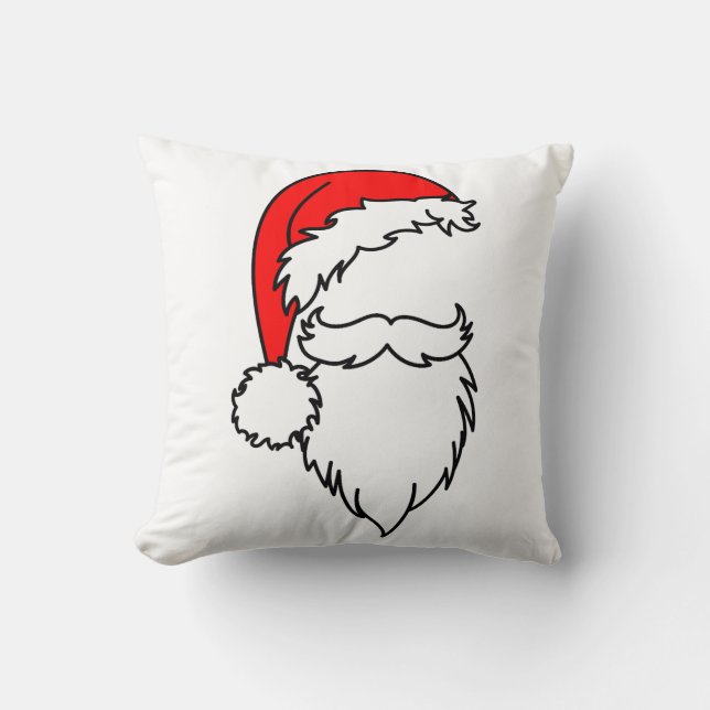 Santa Hat met baard Sierkussen (Voorkant)