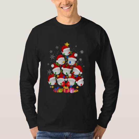 Santa Hat met Golf-kerstboomgaard Funny T-shirt (Voorkant)