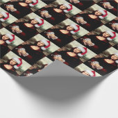 Santa Hat Mona Lisa Kerstmis Cadeaupapier (Hoek)