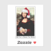 Santa Hat Mona Lisa Kerstmis Sticker (Vel)