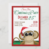 Santa Hat Monkey 5-7-kerstfeestdagen Kaart (Voorkant)