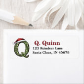 Santa Hat Monogram Etiket (Insitu)