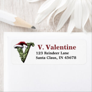Santa Hat Monogram Etiket