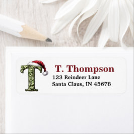 Santa Hat Monogram Etiket