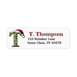 Santa Hat Monogram Etiket
