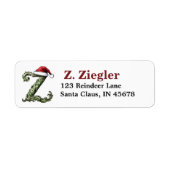 Santa Hat Monogram Etiket (Voorkant)