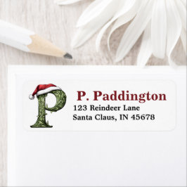 Santa Hat Monogram Etiket
