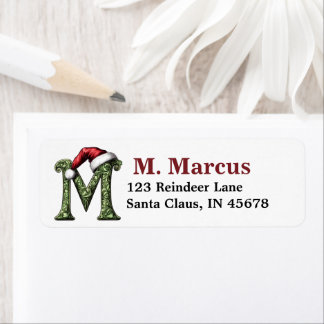 Santa Hat Monogram Etiket