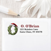 Santa Hat Monogram Etiket (Insitu)