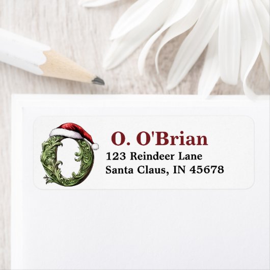 Santa Hat Monogram Etiket (Insitu)