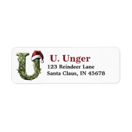 Santa Hat Monogram Etiket