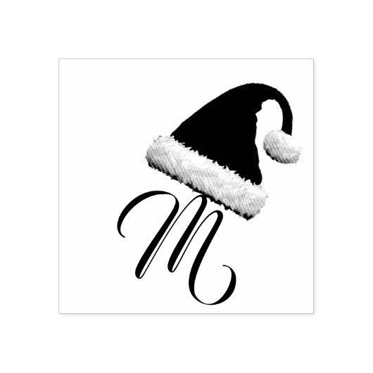 Santa Hat Monogram Rubberstempel (Afrduk)